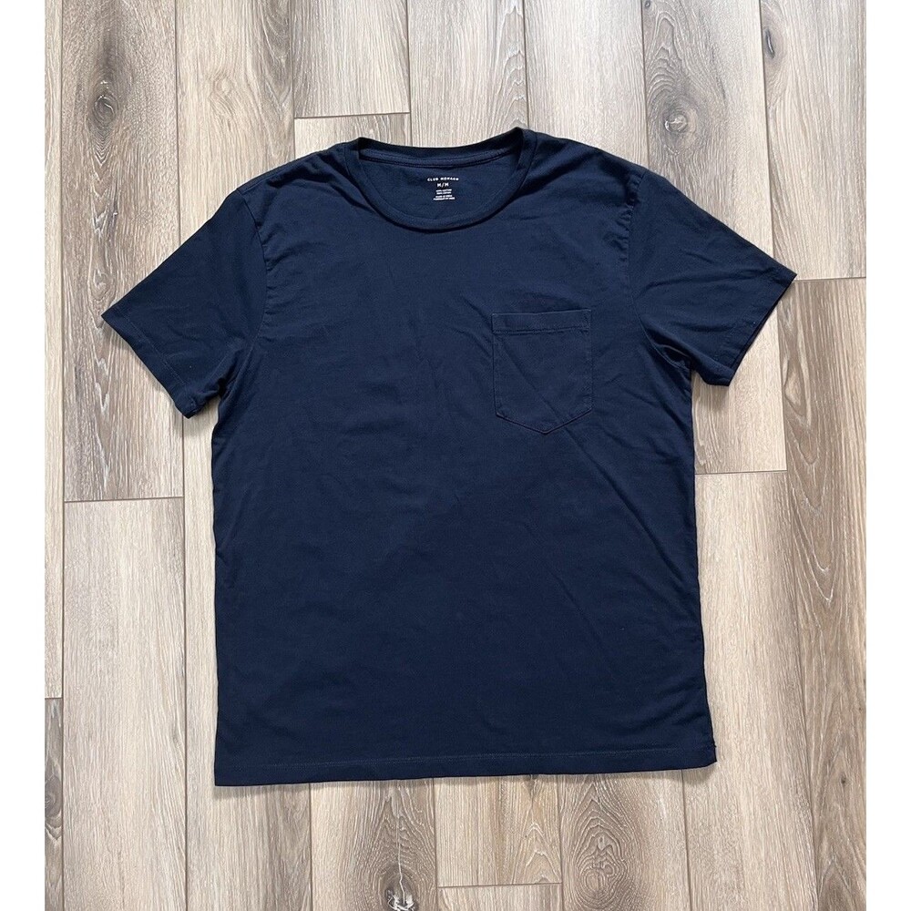Club Monaco Blue Front Pocket 100% Cotton Short Sleeve Tee Mens Sz Medium